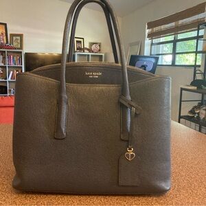 Kate Spade Dark Blue Satchel with Gold Accents